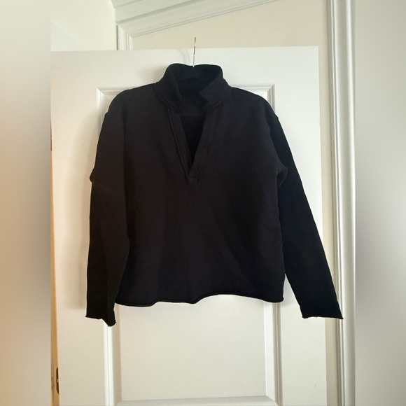 NWOT Frank & Eileen PATRICK Popover Henley fleece Black S - Picture 5 of 10